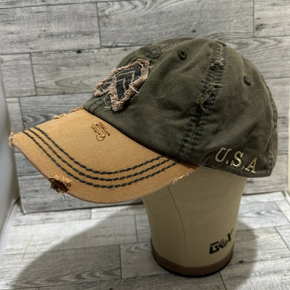 Kbethos vintage green army distressed baseball hat cap - Picture 3 of 7